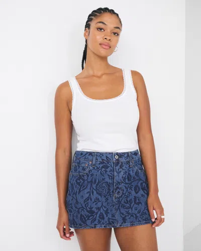Abercrombie & Fitch Curve Love Mid Rise Denim Mini Skirt
