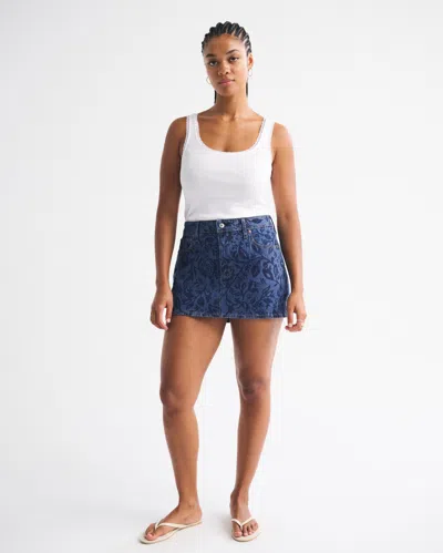 Abercrombie & Fitch Curve Love Mid Rise Denim Mini Skirt