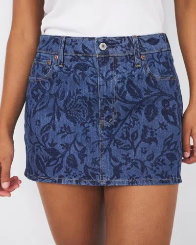 Abercrombie & Fitch Curve Love Mid Rise Denim Mini Skirt