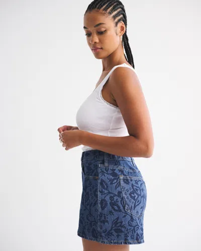 Abercrombie & Fitch Curve Love Mid Rise Denim Mini Skirt