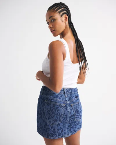 Abercrombie & Fitch Curve Love Mid Rise Denim Mini Skirt