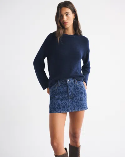 Abercrombie & Fitch Mid Rise Denim Mini Skirt In Blue