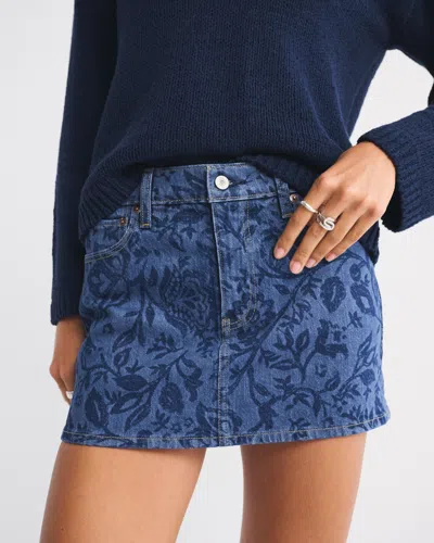 Abercrombie & Fitch Mid Rise Denim Mini Skirt In Blue