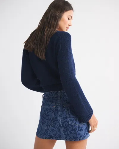 Abercrombie & Fitch Mid Rise Denim Mini Skirt In Blue