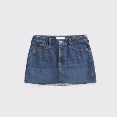 Abercrombie & Fitch Curve Love Mid Rise Denim Mini Skirt