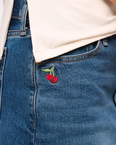 Abercrombie & Fitch Curve Love Mid Rise Denim Mini Skirt