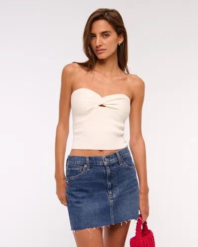 Abercrombie & Fitch Mid Rise Denim Mini Skirt In Blue