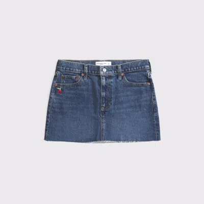 Abercrombie & Fitch Mid Rise Denim Mini Skirt In Blue