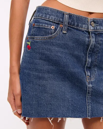 Abercrombie & Fitch Mid Rise Denim Mini Skirt In Blue