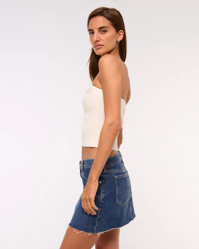 Abercrombie & Fitch Mid Rise Denim Mini Skirt In Blue