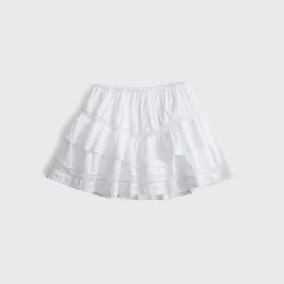Abercrombie & Fitch High Rise Drop-waist Mini Skort In White