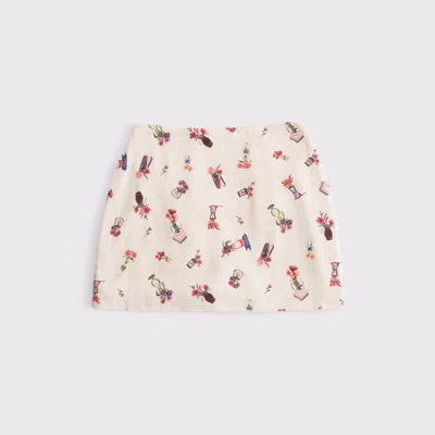 Abercrombie & Fitch The A&f Scarlett Curve Love Linen-blend Mini Skort In Multi