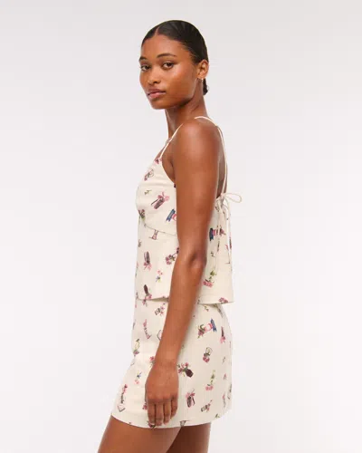 Abercrombie & Fitch The A&f Scarlett Curve Love Linen-blend Mini Skort In Multi