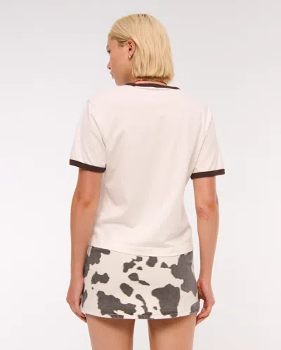 Abercrombie & Fitch Mid Rise Belted Denim Mini Skort In Brown