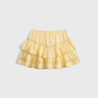 Abercrombie & Fitch High Rise Drop-waist Mini Skort In Yellow