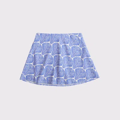 Abercrombie & Fitch The A&f Sienna Linen-blend Mini Skort In Blue