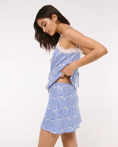 Abercrombie & Fitch The A&f Sienna Linen-blend Mini Skort In Blue