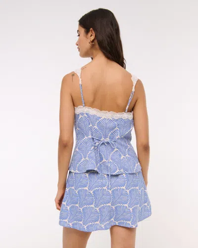 Abercrombie & Fitch The A&f Sienna Linen-blend Mini Skort In Blue