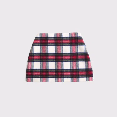 Abercrombie & Fitch The A&f Scarlett Curve Love Wool-blend Mini Skort In Red