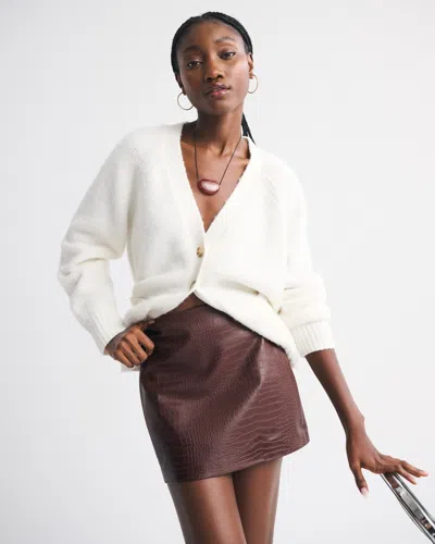 Abercrombie & Fitch The A&f Scarlett Vegan Leather Mini Skort In Brown