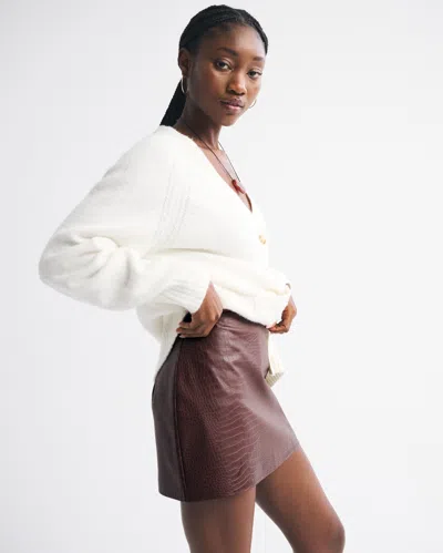 Abercrombie & Fitch The A&f Scarlett Vegan Leather Mini Skort In Brown