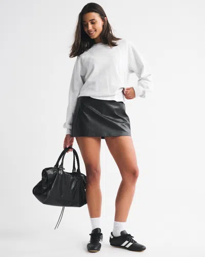 Abercrombie & Fitch The A&f Scarlett Curve Love Vegan Leather Mini Skort In White