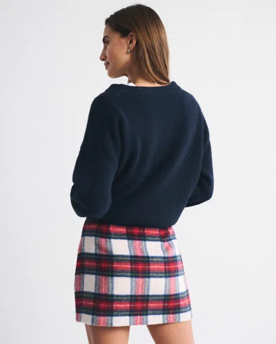 Abercrombie & Fitch The A&f Scarlett Wool-blend Mini Skort In Blue