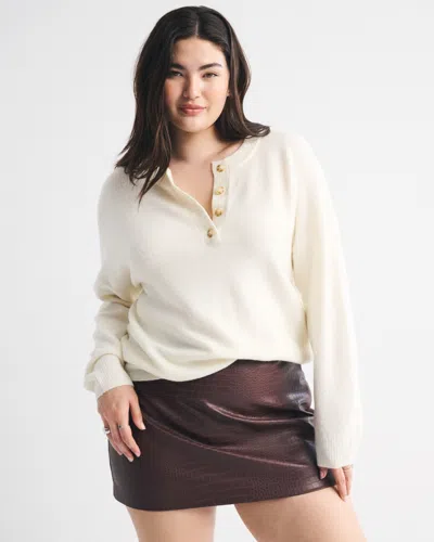 Abercrombie & Fitch The A&f Scarlett Curve Love Vegan Leather Mini Skort In Brown