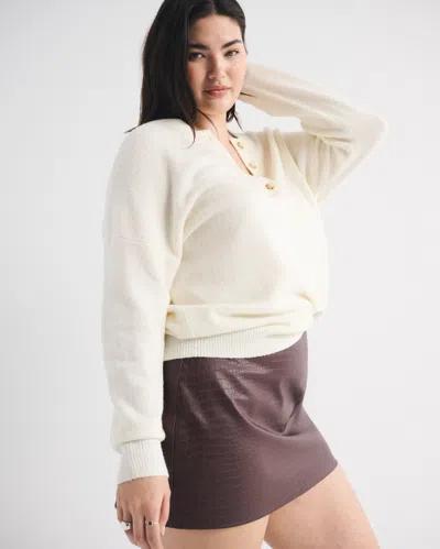 Abercrombie & Fitch The A&f Scarlett Curve Love Vegan Leather Mini Skort In Brown