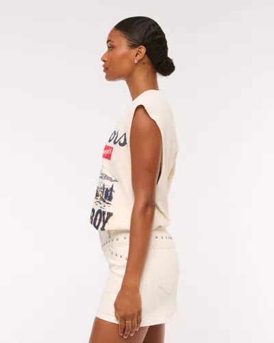 Abercrombie & Fitch Curve Love Mid Rise Studded Denim Mini Skirt In White