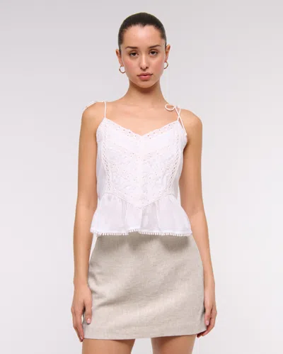 Abercrombie & Fitch The A&f Scarlett Linen-blend Mini Skort In Neutral