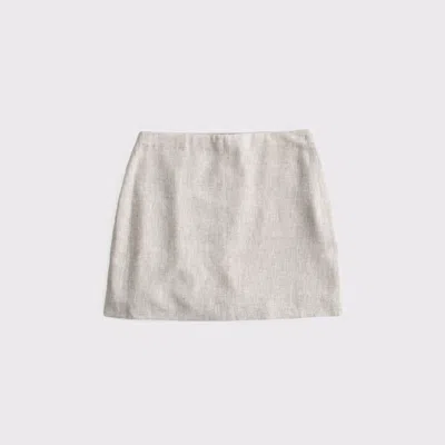 Abercrombie & Fitch The A&f Scarlett Linen-blend Mini Skort In Neutral