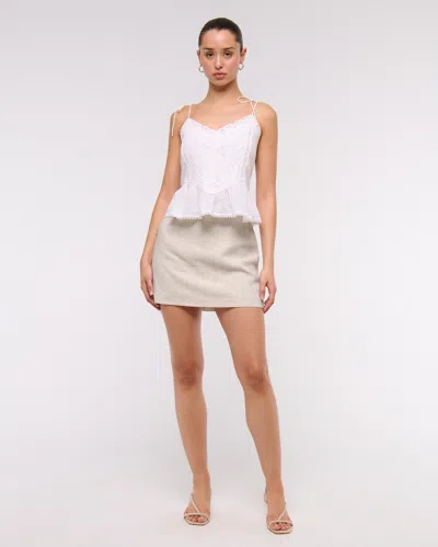 Abercrombie & Fitch The A&f Scarlett Linen-blend Mini Skort In Neutral
