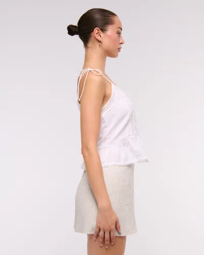 Abercrombie & Fitch The A&f Scarlett Linen-blend Mini Skort In Neutral