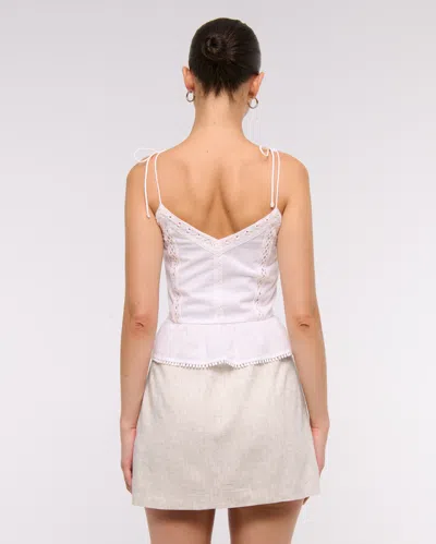 Abercrombie & Fitch The A&f Scarlett Linen-blend Mini Skort In Neutral