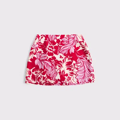 Abercrombie & Fitch The A&f Scarlett Curve Love Linen-blend Mini Skort In Red