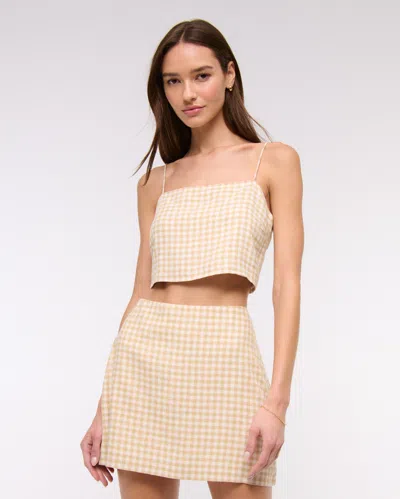 Abercrombie & Fitch The A&f Scarlett Curve Love Linen-blend Mini Skort