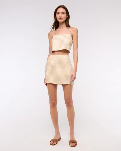 Abercrombie & Fitch The A&f Scarlett Curve Love Linen-blend Mini Skort