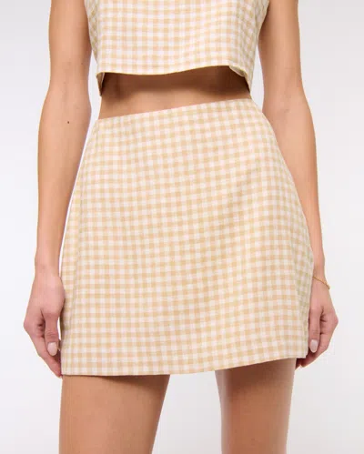 Abercrombie & Fitch The A&f Scarlett Curve Love Linen-blend Mini Skort