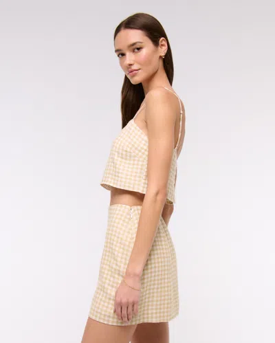 Abercrombie & Fitch The A&f Scarlett Curve Love Linen-blend Mini Skort