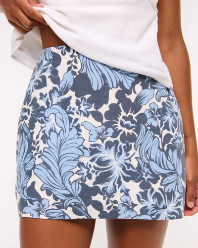 Abercrombie & Fitch The A&f Scarlett Curve Love Linen-blend Mini Skort In Pink