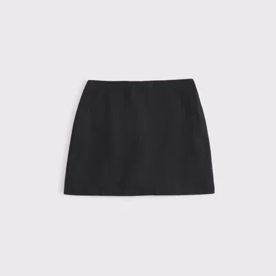 Abercrombie & Fitch The A&f Scarlett Linen-blend Mini Skort In Black