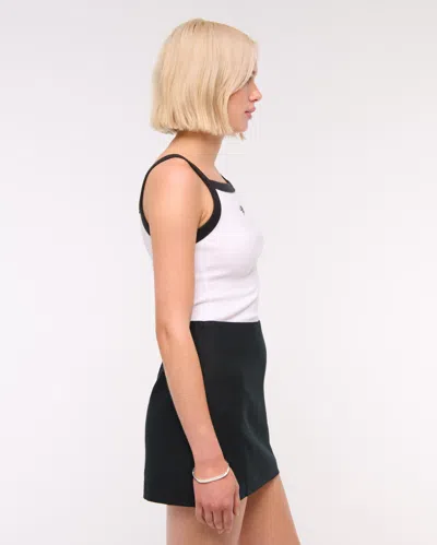 Abercrombie & Fitch The A&f Scarlett Linen-blend Mini Skort In Black