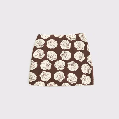 Abercrombie & Fitch The A&f Scarlett Linen-blend Mini Skort In Brown