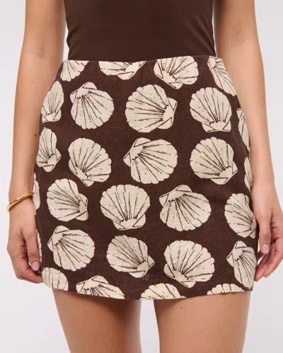 Abercrombie & Fitch The A&f Scarlett Linen-blend Mini Skort In Brown