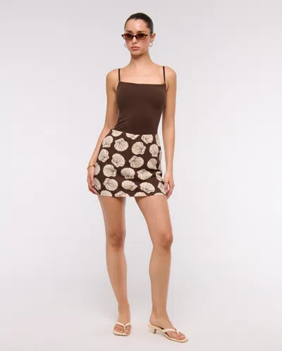 Abercrombie & Fitch The A&f Scarlett Linen-blend Mini Skort In Brown