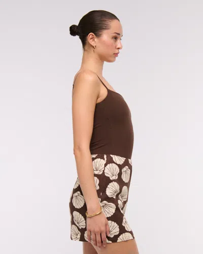 Abercrombie & Fitch The A&f Scarlett Linen-blend Mini Skort In Brown