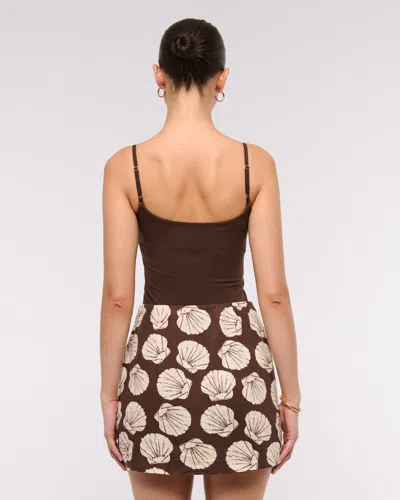 Abercrombie & Fitch The A&f Scarlett Linen-blend Mini Skort In Brown