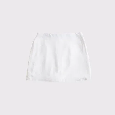 Abercrombie & Fitch The A&f Scarlett Linen-blend Mini Skort In White
