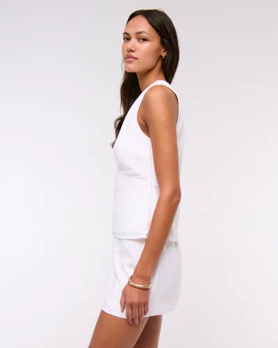 Abercrombie & Fitch The A&f Scarlett Linen-blend Mini Skort In White